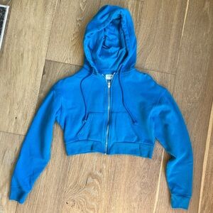 Cotton On cropped zip up hoodie XS Blue